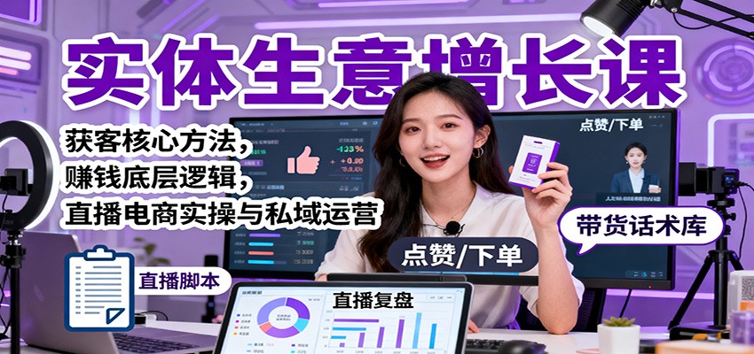 图片[1]客创社区-专注互联网轻资产资源整合与分享实体生意增长课：获客核心方法，赚钱底层逻辑，直播电商实操与私域运营客创社区-专注互联网轻资产资源整合与分享客创社区-专注互联网轻资产资源整合与分享