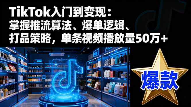 TikTok入门到变现:掌握推流算法、爆单逻辑、打品策略,单条视频播放量50wWindows-安卓-Mac-ios-实用-破解-软件-资源-教程-分享-资源鱼