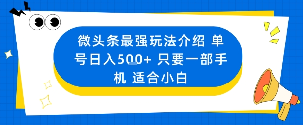 微头条最强玩法介绍一个号日入5张+只要一部手机适合小白Windows-安卓-Mac-ios-实用-破解-软件-资源-教程-分享-资源鱼