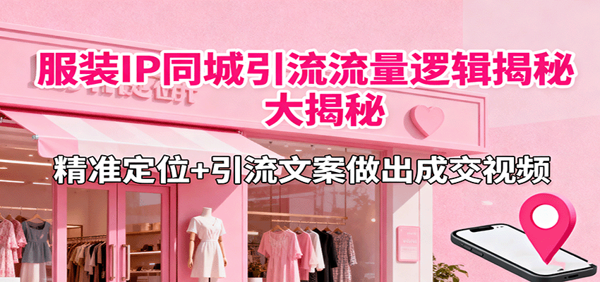 图片[1]客创社区-专注互联网轻资产资源整合与分享服装IP同城引流流量逻辑大揭秘，精准定位+引流文案做出成交视频客创社区-专注互联网轻资产资源整合与分享客创社区-专注互联网轻资产资源整合与分享