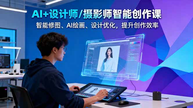 AI+设计师/摄影师智能创作课：智能修图、AI绘画、设计优化，提升创作效率Windows-安卓-Mac-ios-实用-破解-软件-资源-教程-分享-资源鱼