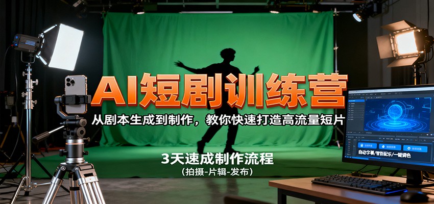 图片[1]客创社区-专注互联网轻资产资源整合与分享AI短剧训练营，从剧本生成到制作，教你快速打造高流量短片客创社区-专注互联网轻资产资源整合与分享客创社区-专注互联网轻资产资源整合与分享