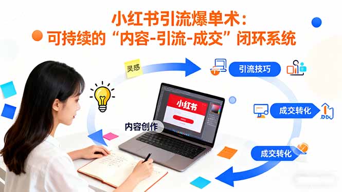 小红书引流爆单术:构建一套低成本 可持续的“内容-引流-成交”闭环系统Windows-安卓-Mac-ios-实用-破解-软件-资源-教程-分享-资源鱼