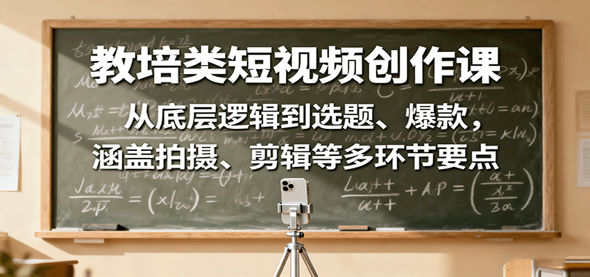图片[1]客创社区-专注互联网轻资产资源整合与分享教培类短视频创作课：从底层逻辑到选题、爆款，涵盖拍摄、剪辑等多环节要点客创社区-专注互联网轻资产资源整合与分享客创社区-专注互联网轻资产资源整合与分享