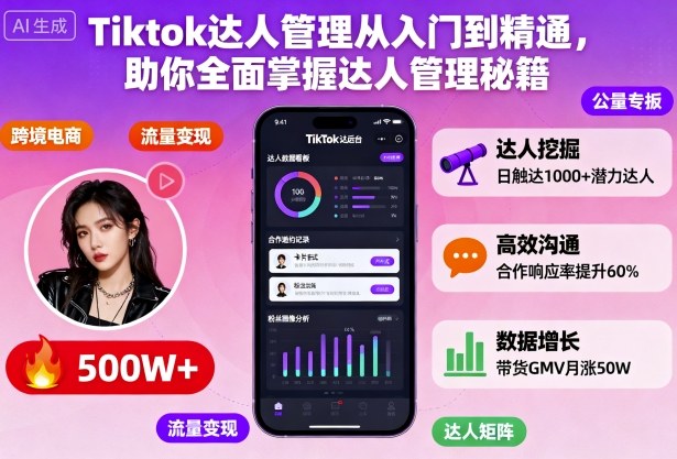 Tiktok达人管理从入门到精通,助你全面掌握达人管理秘籍Windows-安卓-Mac-ios-实用-破解-软件-资源-教程-分享-资源鱼