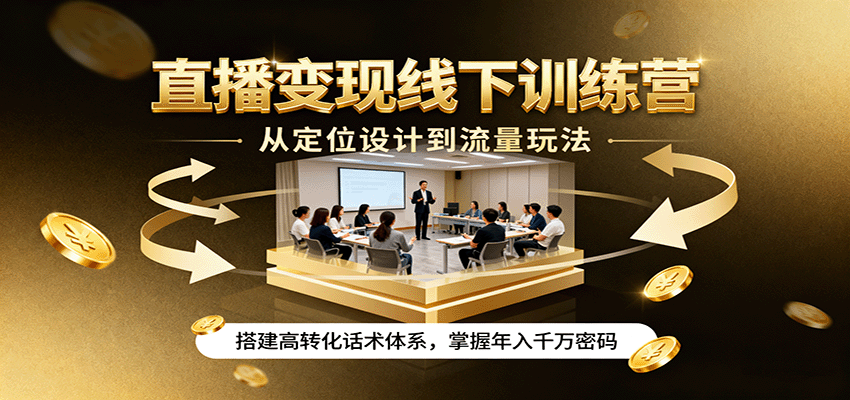 图片[1]客创社区-专注互联网轻资产资源整合与分享直播变现线下训练营，从定位设计到流量玩法，搭建高转化话术体系，掌握年入千万密码客创社区-专注互联网轻资产资源整合与分享客创社区-专注互联网轻资产资源整合与分享