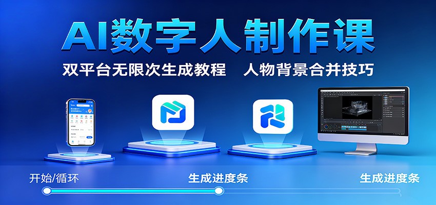 AI数字人制作课:双平台无限次生成教程,人物背景合并技巧Windows-安卓-Mac-ios-实用-破解-软件-资源-教程-分享-资源鱼