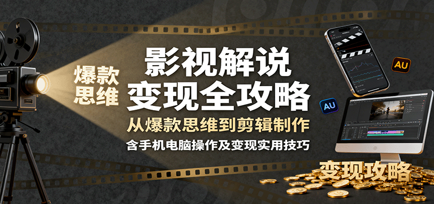 图片[1]客创社区-专注互联网轻资产资源整合与分享影视解说变现全攻略：从爆款思维到剪辑制作，含手机电脑操作及变现实用技巧客创社区-专注互联网轻资产资源整合与分享客创社区-专注互联网轻资产资源整合与分享