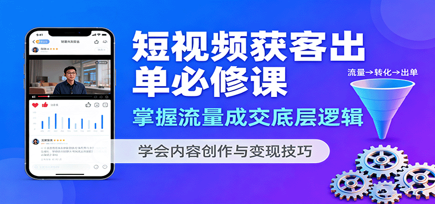 图片[1]客创社区-专注互联网轻资产资源整合与分享短视频获客出单必修课：掌握流量成交底层逻辑，学会内容创作与变现技巧客创社区-专注互联网轻资产资源整合与分享客创社区-专注互联网轻资产资源整合与分享